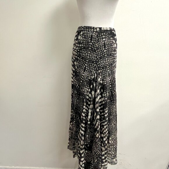 Jean Paul Gaultier Dresses & Skirts - Fuzzi Jean Paul Gaultier black white maxi skirt vintage print mesh Italy M